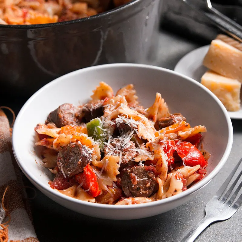 Dairy-Free Nut-Free One-Pot Sausage And Peppers Pasta