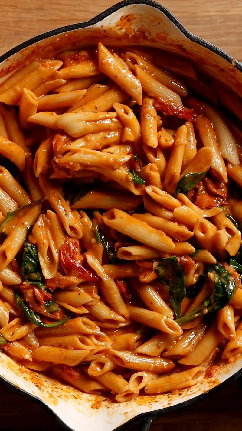 Vegetarian Nut-Free One-Pot Creamy Tuscan Pasta