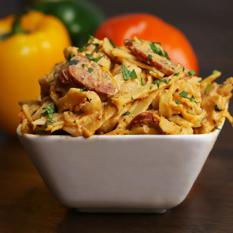 Nut-Free Shellfish-Free One-Pot Cajun Fettuccine Alfredo Pasta