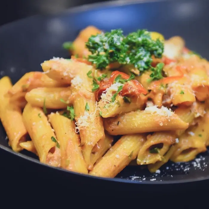 Vegetarian Dairy-Free Spicy Arrabiata Penne — Italian recipe