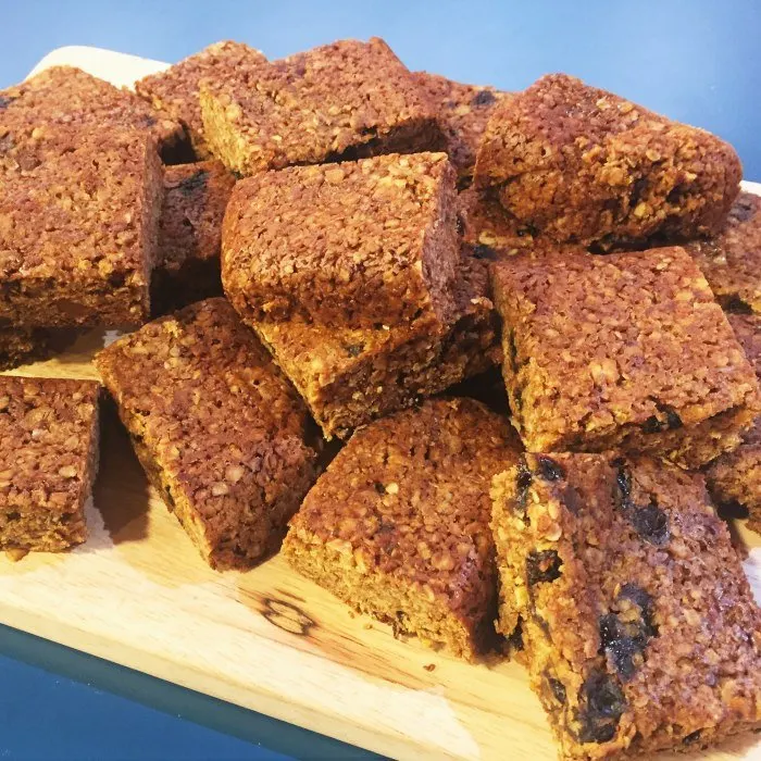 Vegetarian Gluten-Free Christmas Pudding Flapjack — British recipe