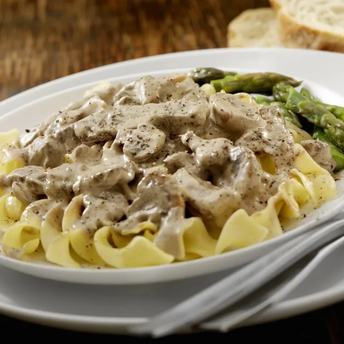 Nut-Free Shellfish-Free Beef stroganoff — Russian recipe
