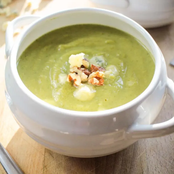 Vegetarian Gluten-Free Broccoli & Stilton soup — British recipe