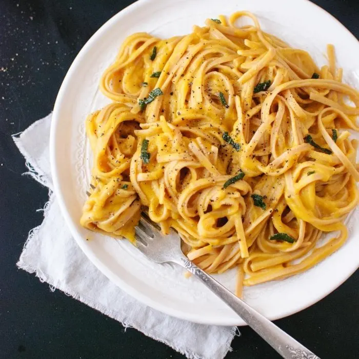 Vegetarian Nut-Free Squash linguine — Italian recipe