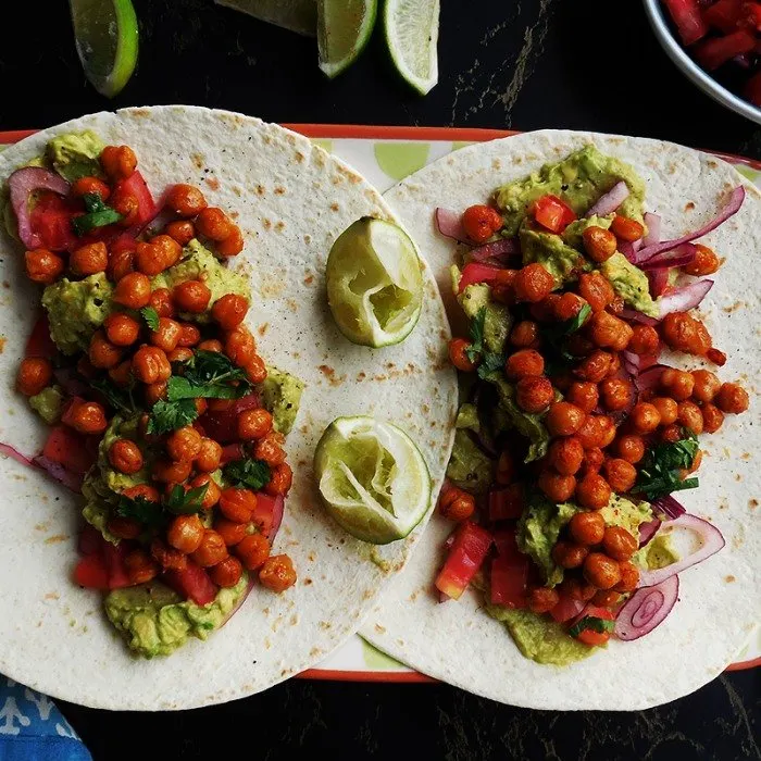 Vegetarian Nut-Free Chickpea Fajitas — Mexican recipe