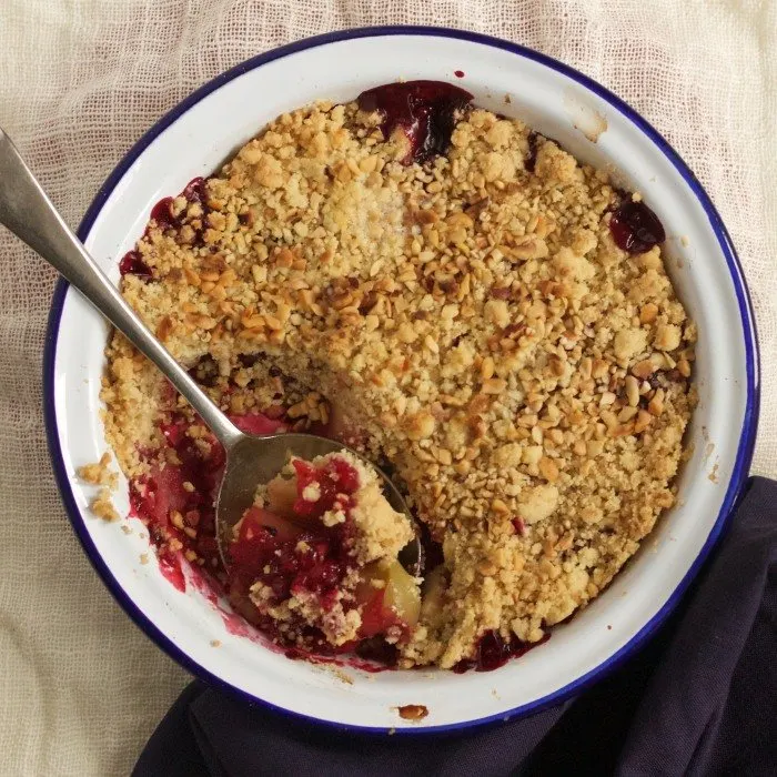 Vegetarian Nut-Free Apple & Blackberry Crumble — British recipe