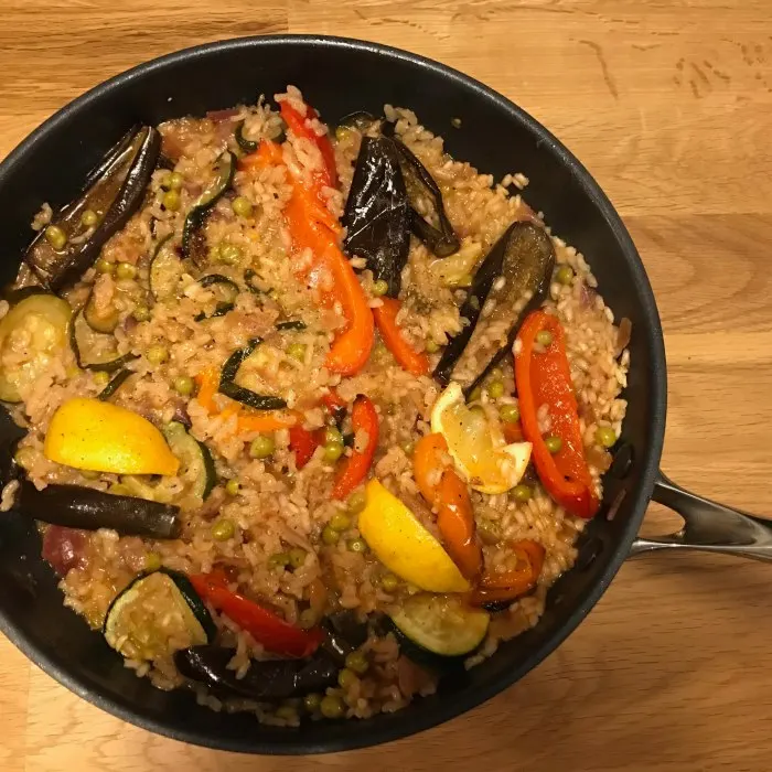 Vegan Vegetarian Roast fennel and aubergine paella — Spanish recipe