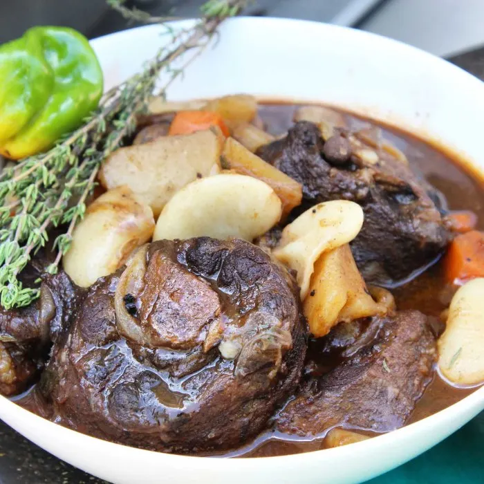 Dairy-Free Nut-Free Oxtail with broad beans — Jamaican recipe