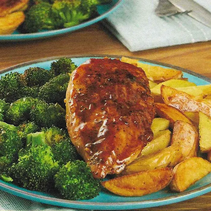 Gluten-Free Nut-Free Honey Balsamic Chicken with Crispy Broccoli & Potatoes — United States recipe