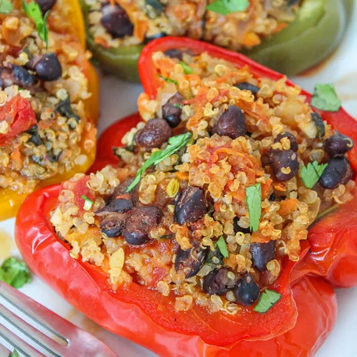 Vegetarian Gluten-Free Stuffed Bell Peppers with Quinoa and Black Beans — Mexican recipe