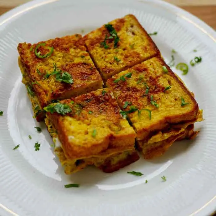 Vegetarian Dairy-Free Bread omelette — India recipe