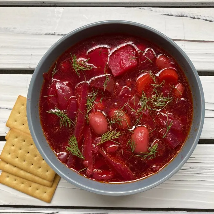 Vegetarian Gluten-Free Beetroot Soup (Borscht) — Ukrainian recipe
