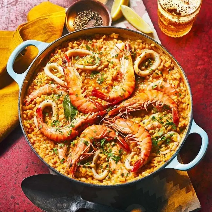 Gluten-Free Dairy-Free Arroz con gambas y calamar — Spanish recipe