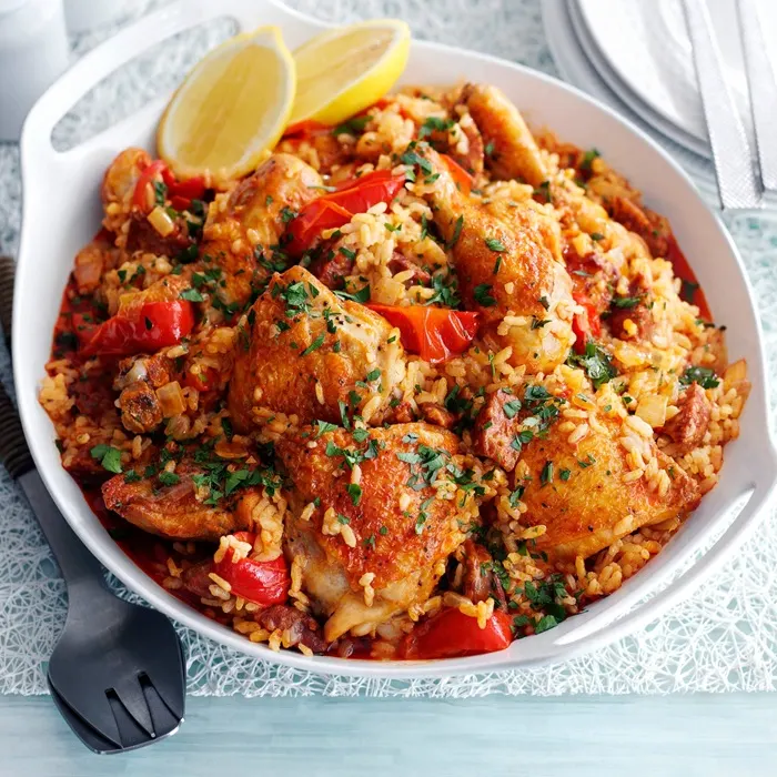 Gluten-Free Dairy-Free Chicken & chorizo rice pot — Spanish recipe