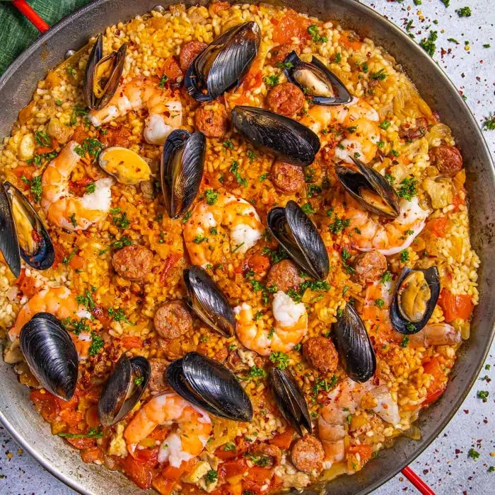 Vegan Vegetarian Spanish seafood rice — Spanish recipe