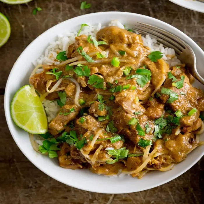 Shellfish-Free Egg-Free Thai pork & peanut curry — Thai recipe