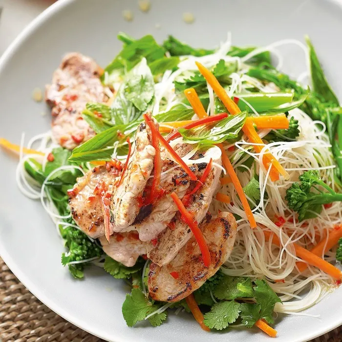 Vegetarian Dairy-Free Thai rice noodle salad — Thai recipe