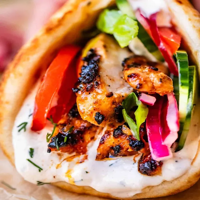 Gluten-Free Keto Chicken Shawarma with homemade garlic herb yogurt sauce — Saudi Arabian recipe