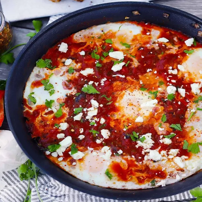Vegetarian Gluten-Free Shakshuka Feta Cheese — Saudi Arabian recipe