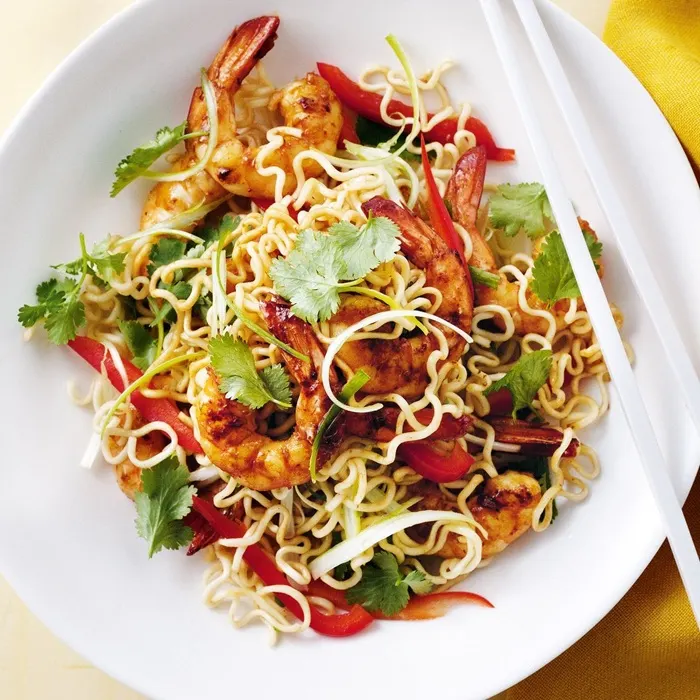 Dairy-Free Egg-Free Prawn & noodle salad with crispy shallots — Vietnamese recipe