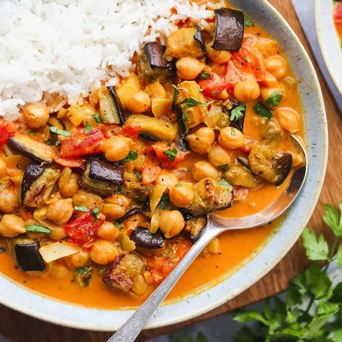 Vegetarian Gluten-Free Grilled eggplants with spicy chickpeas & walnut sauce — Turkish recipe