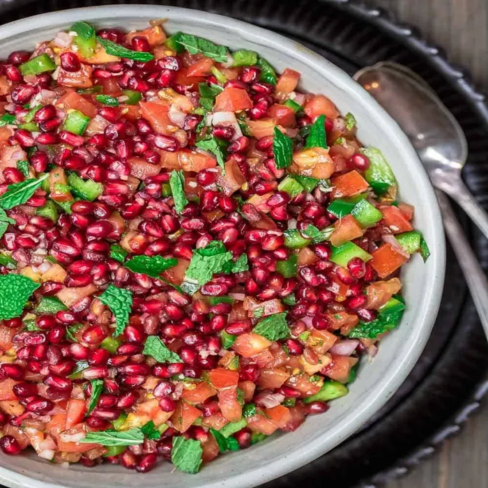Vegetarian Gluten-Free Pomegranate salad — Polish recipe