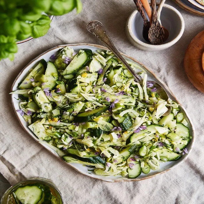 Vegetarian Gluten-Free Cucumber & fennel salad — Polish recipe