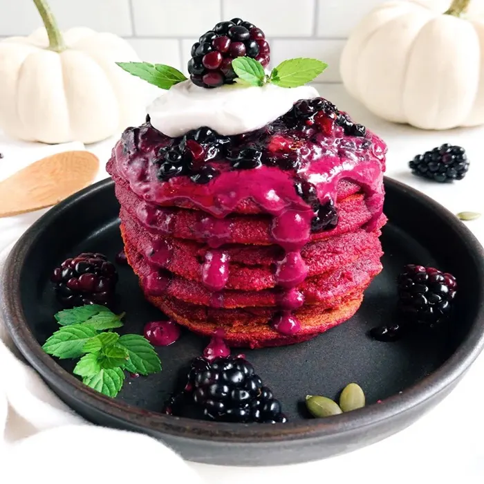Vegetarian Nut-Free Beetroot pancakes — Ukrainian recipe