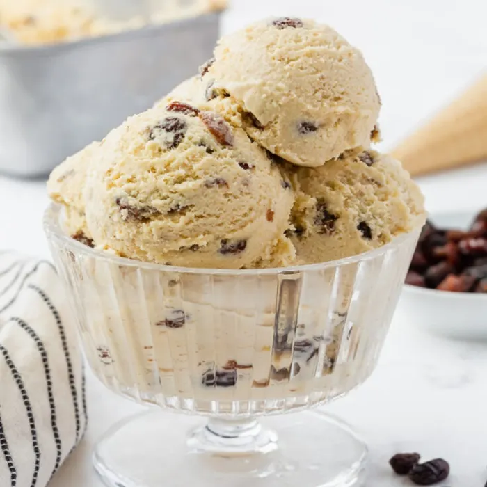 Vegetarian Gluten-Free No-Churn Rum Raisin Ice Cream — Jamaican recipe