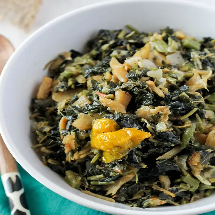 Gluten-Free Dairy-Free Callaloo and SaltFish — Jamaican recipe