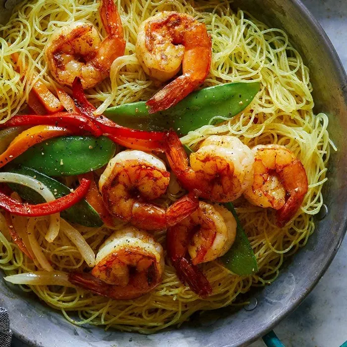 Dairy-Free Nut-Free Singapore Noodles with Shrimp — Chinese recipe