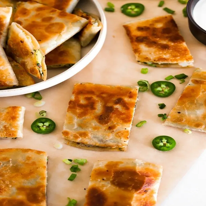Vegan Vegetarian Bolani with Potato Filling