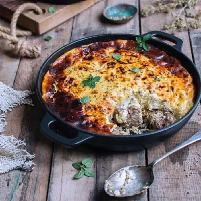 Nut-Free Shellfish-Free Tavë Kosi Baked Lamb and Yogurt