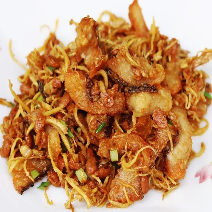Dairy-Free Nut-Free Crispy fried fish with ginger and fermented soybeans (trey chien chuon)
