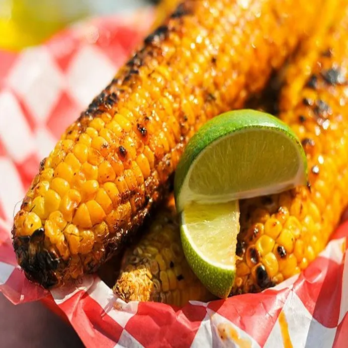 Vegetarian Gluten-Free Corn on the cob with lime, green chilli and coconut butter