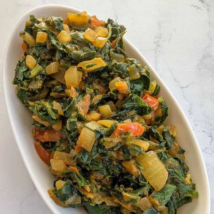 Vegan Vegetarian Curried Spinach from Botswana