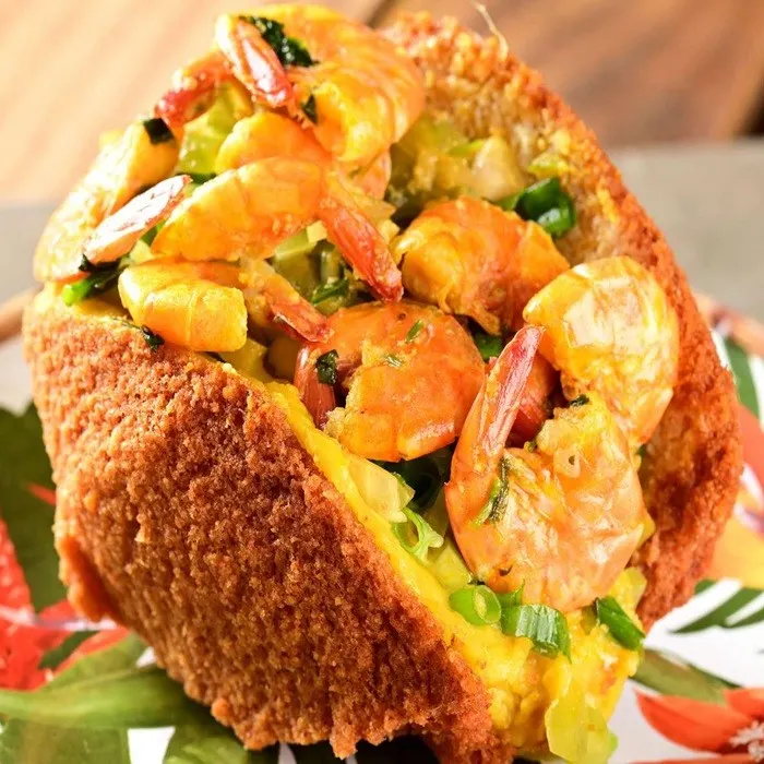 Dairy-Free Nut-Free Acaraje black-eyed pea fritters with shrimp filling